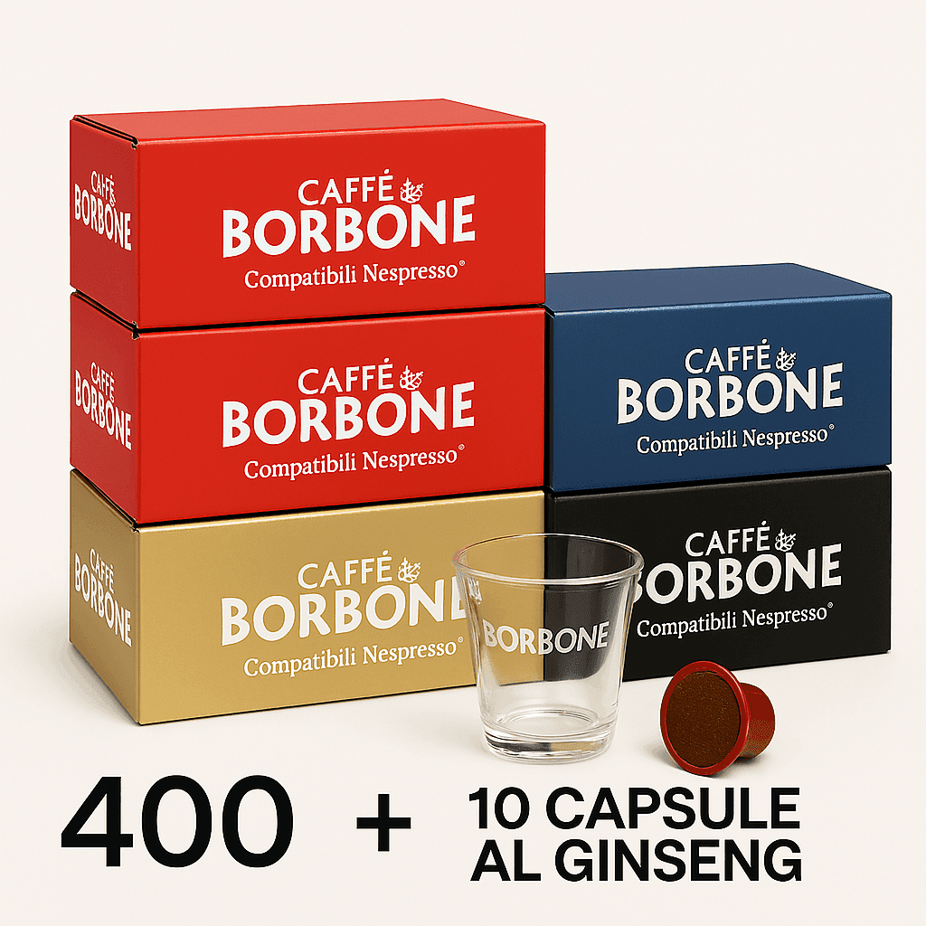 Pacchetto Degustazione 400 Capsule Borbone compatibili Nespresso