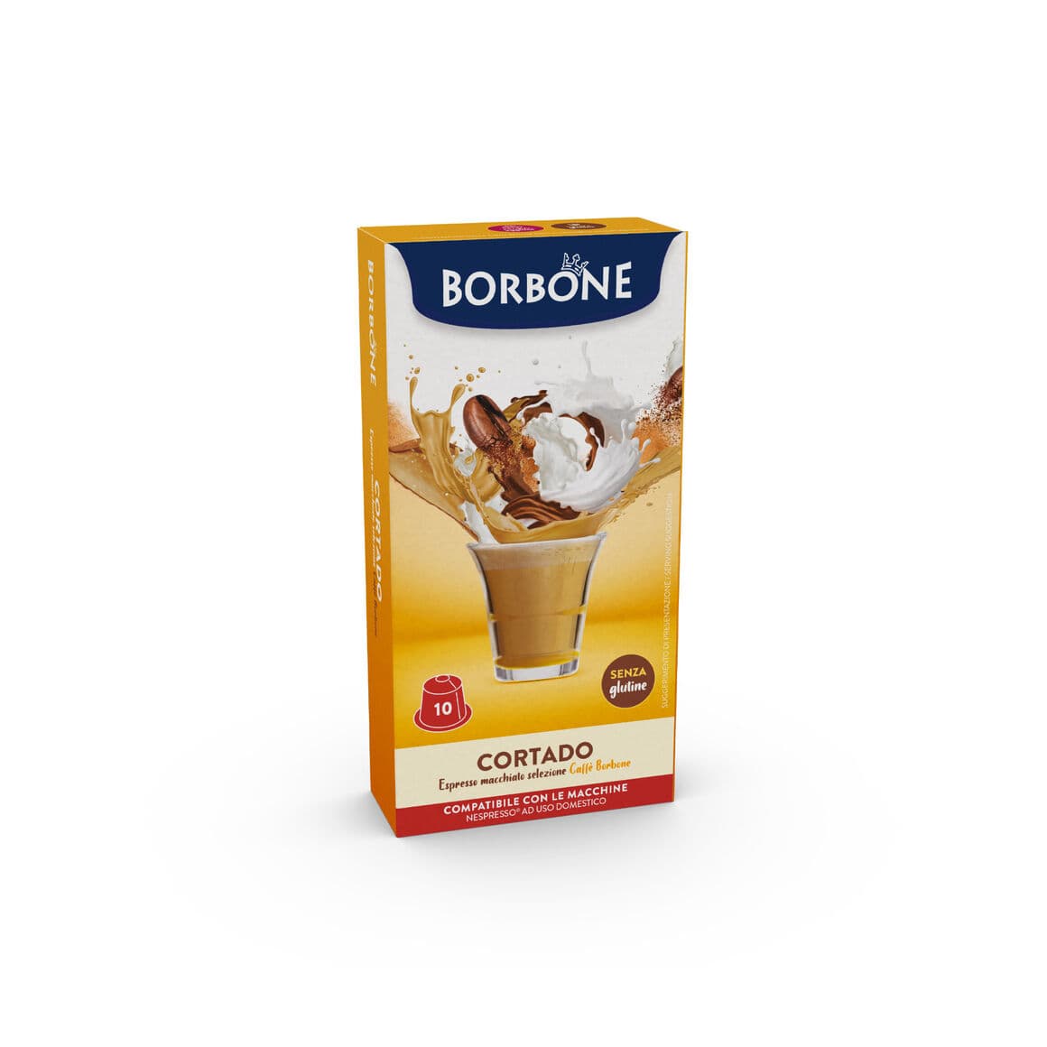 10 Lösliche Cortado-Kapseln – Geschmack von Milchkaffee Caffè Borbone Capriccio | Kompatibel mit Nespresso®* Haushaltsmaschinen