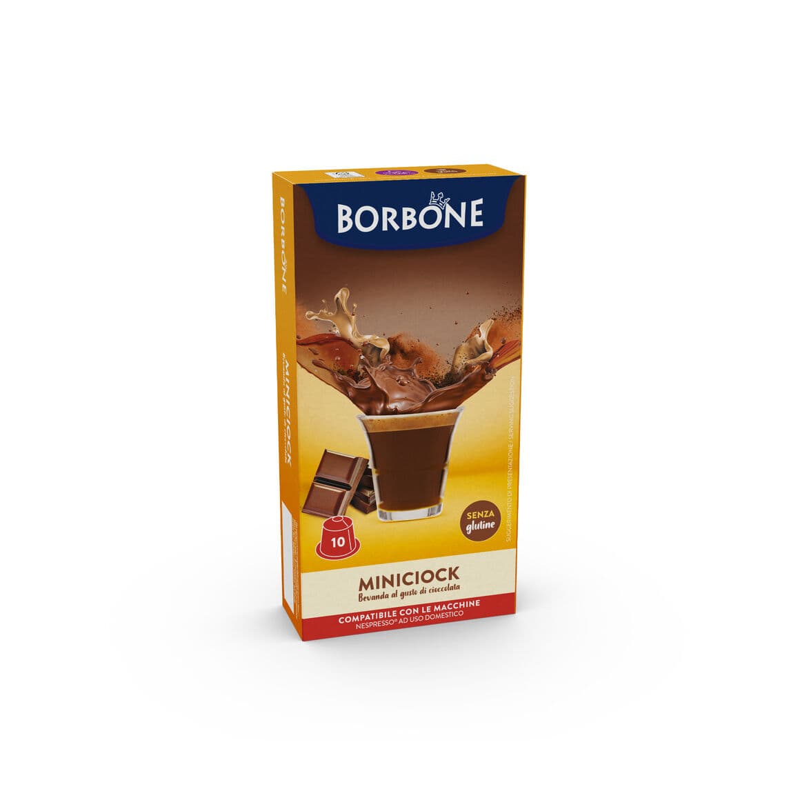 10 Borbone-Kapseln für Lösliches Miniciock – Geschmack Schokolade Kompatibel mit Nespresso®* Haushaltsmaschinen